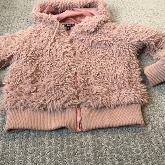 Super soft fuzzy bomber jacket with hood - Picture 3 of 5